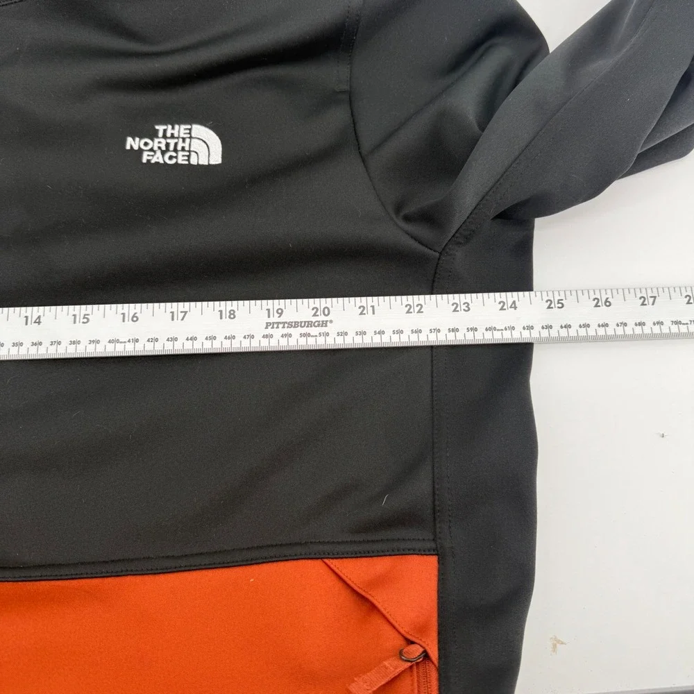 The North Face WindWall Softshell Jacket Mens XL Black Orange Full Zip Fleece